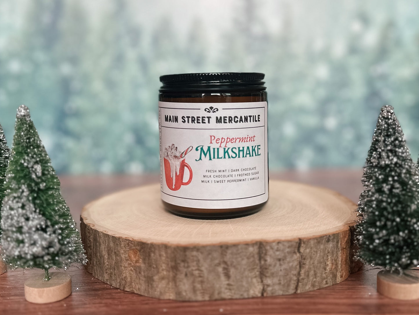 Peppermint Milkshake Wood Wick Soy Candle
