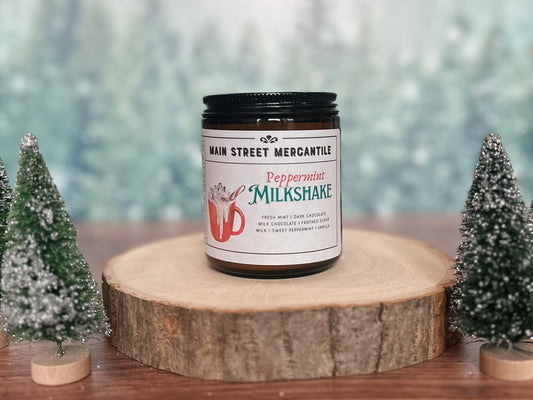 Peppermint Milkshake Wood Wick Soy Candle