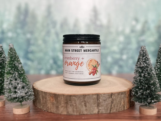Cranberry + Orange Wood Wick Soy Candle