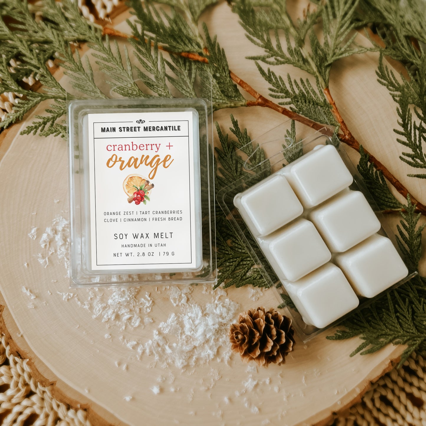 Cranberry + Orange Wood Wick Soy Candle