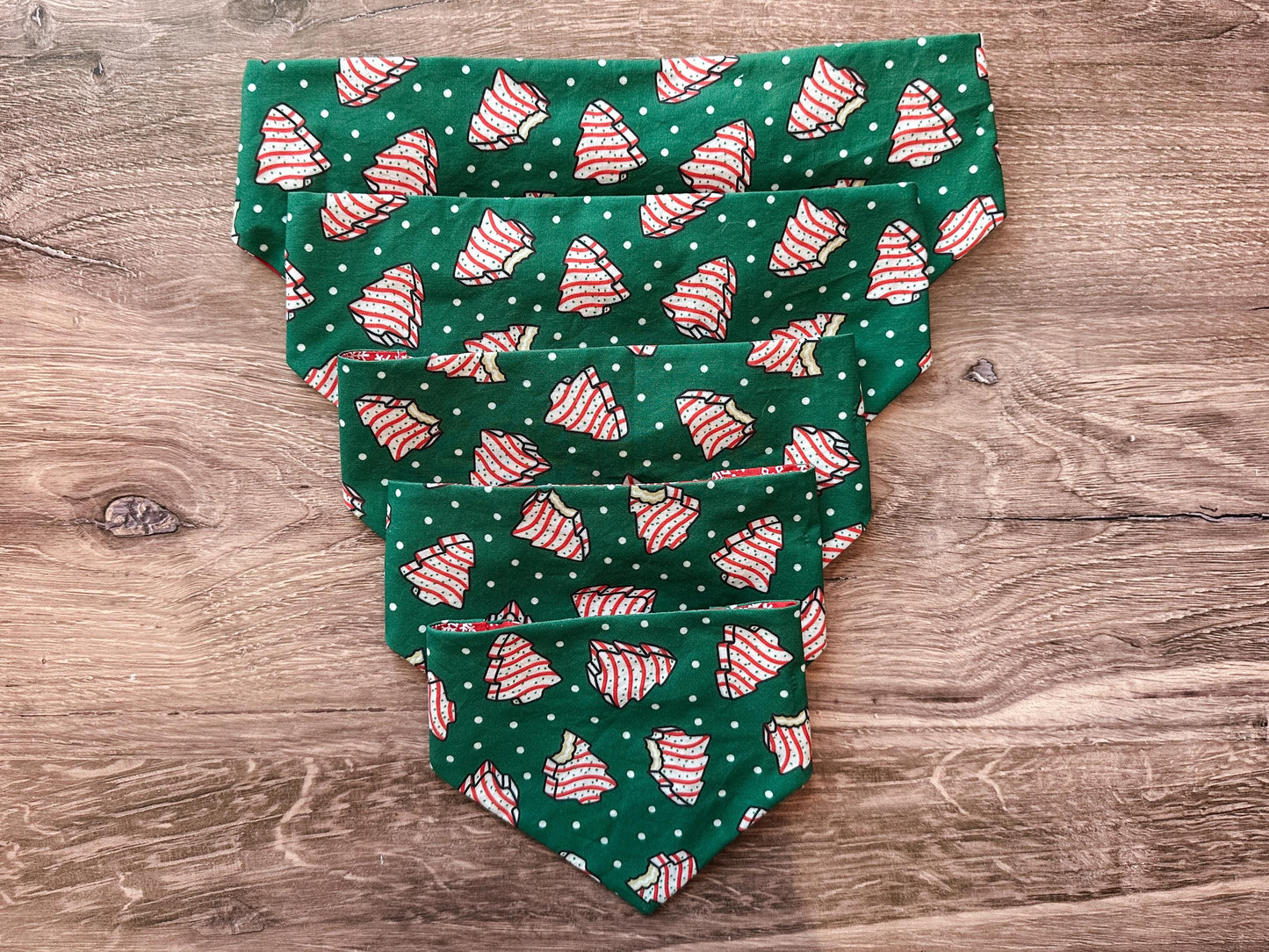 Christmas Tree Cake Holiday Reversible Scrunchie Dog Bandana