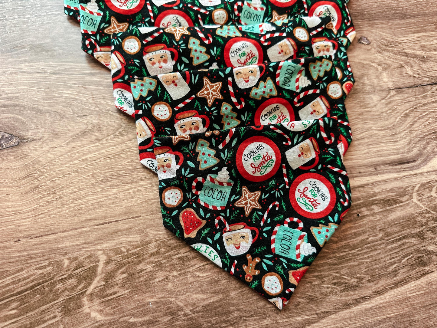 Santa's Cookies Holiday Reversible Scrunchie Dog Bandana