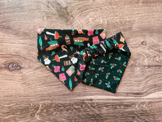 Christmas Ornament Holiday Reversible Scrunchie Dog Bandana