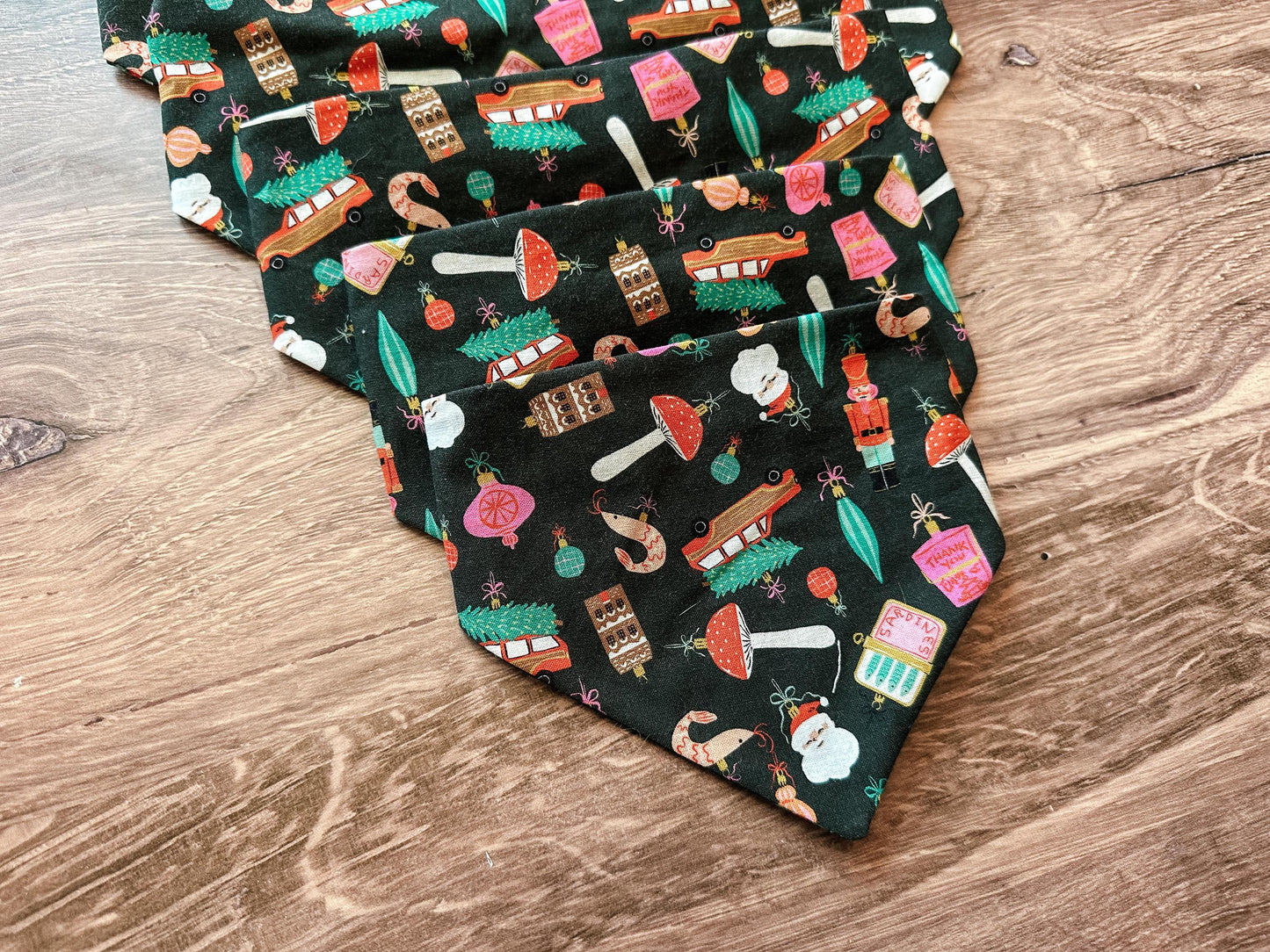 Christmas Ornament Holiday Reversible Scrunchie Dog Bandana