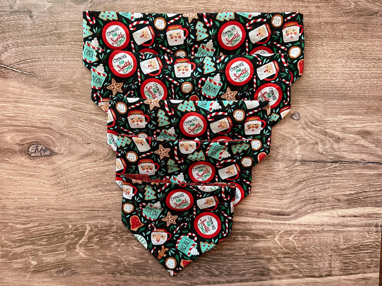 Santa's Cookies Holiday Reversible Scrunchie Dog Bandana