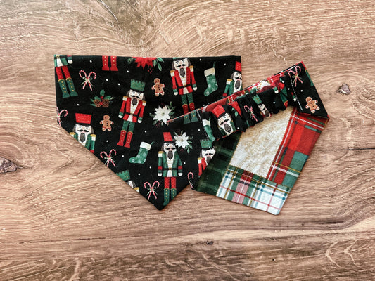 Nutcracker Holiday Reversible Scrunchie Dog Bandana