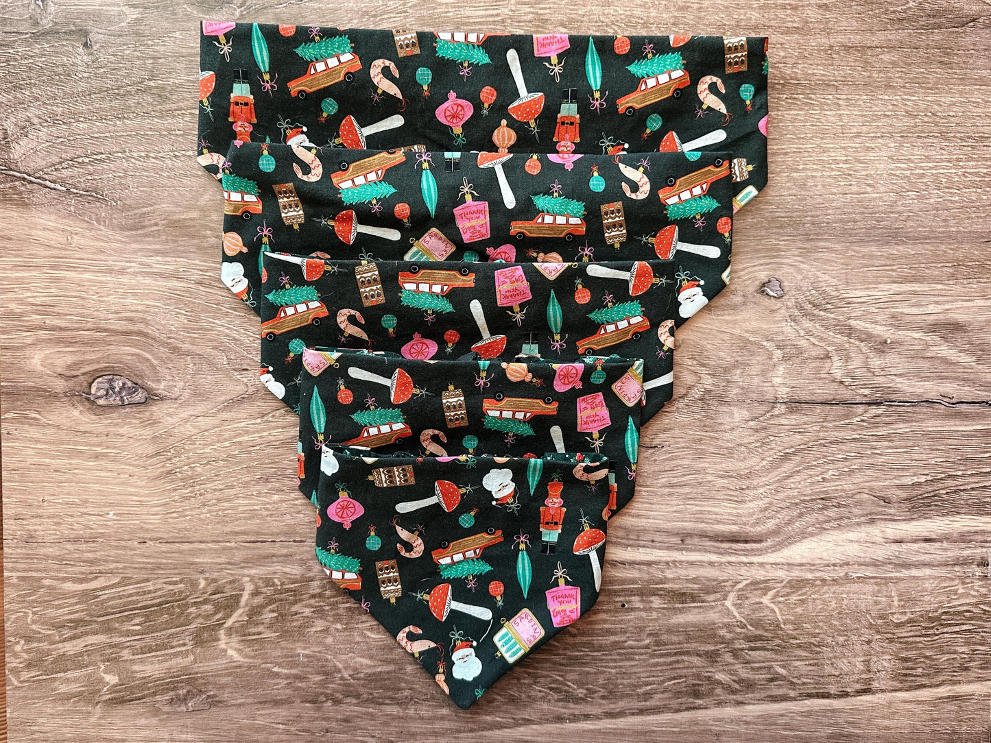 Christmas Ornament Holiday Reversible Scrunchie Dog Bandana