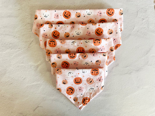 Pink Pumpkin Dog Bandana